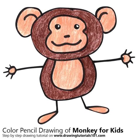 How To Draw A Monkey For Kids Animals For Kids Step By Step
