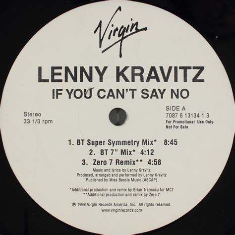 Lenny Kravitz If You Can T Say No 1998 Vinyl Discogs