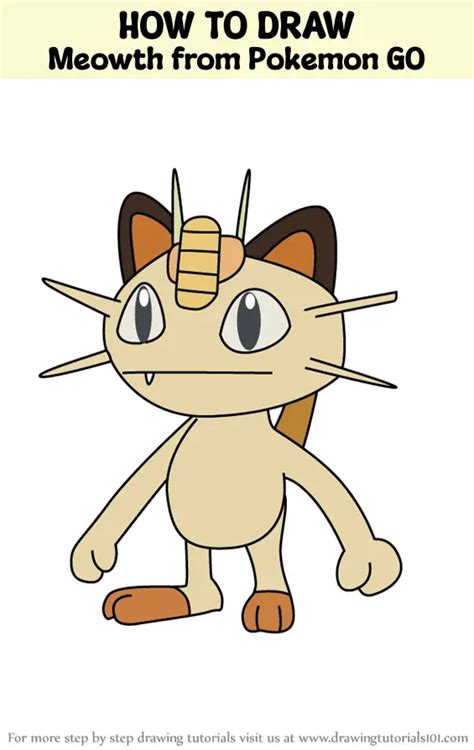 How To Draw Meowth From Pokemon Go Pokemon Go Step By Step