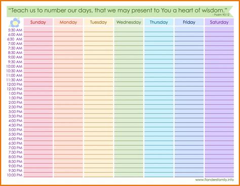 Best Printable Daily Hourly Schedule Template Get Your Calendar
