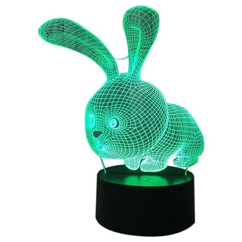 Brand New Lovely 3d Rabbit Shape Lamp Led Atmosphere Light Lamp With Switch Button Lamp As