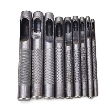 25 10mm Steel Hollow Punch Set Leather Tool Steel Puncher