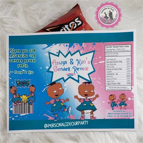 Phil And Lil African American Gender Reveal Chip Bag Etsy