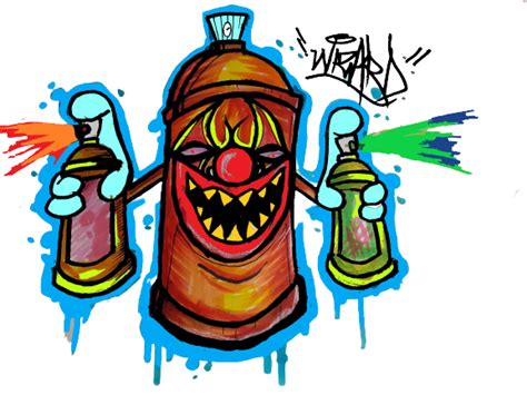 Graffiti Character Clown Spraycan Cholowiz Dra By Wizard1labels On