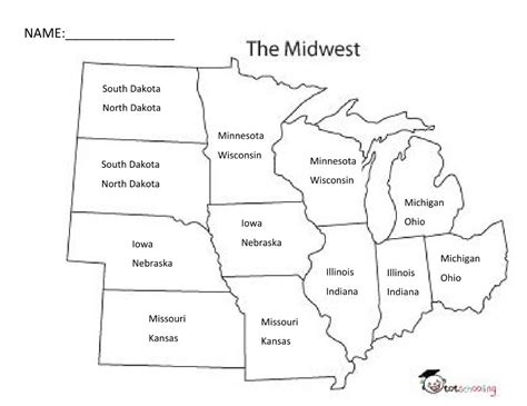 Midwest Region States Worksheet