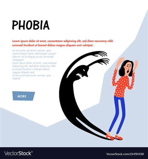 Psychology Phobia Frightened Woman Character Vector Image