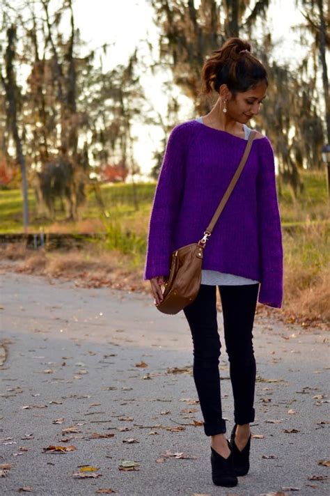 Oversized Purple Knit Sweater An Unblurred Lady