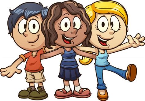 Niños Amistosos Vector Premium Cartoon Kids Kids Vector Cartoon