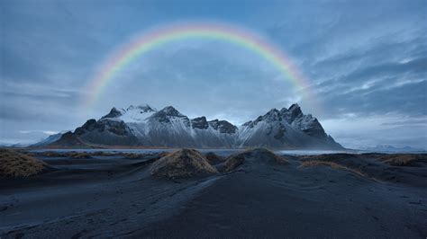 Rainbow Over Snow Covered Mountain 4k 8k Hd Wallpapers Hd Wallpapers