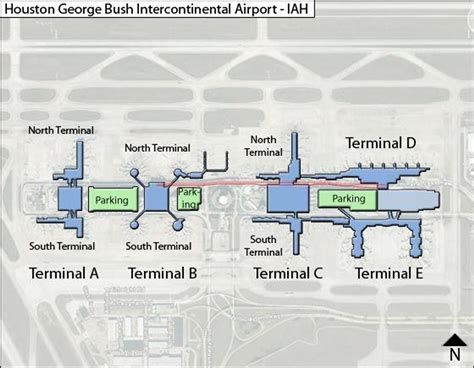 Houston Intercontinental Airport Iah Terminal D Map