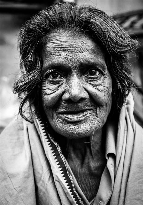 Fabiola Velasquez Indian Grandmother Portrait Black And White