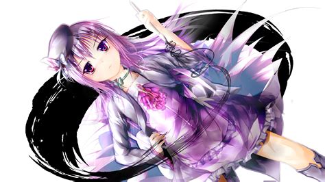 Yuri nakamura (仲村 ゆり nakamura yuri) is the deuteragonist of angel beats! purple hair anime purple eyes simple background anime ...