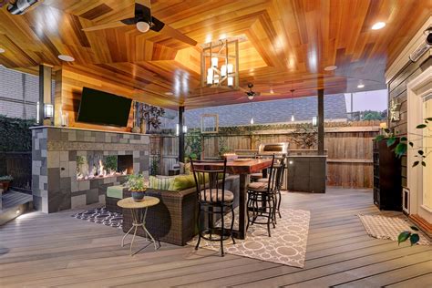 Modern kitchen reface from cherry cabinet to a darker, shaker modern door style set up. Contemporary Outdoor Living Room In Montrose - Texas ...