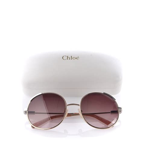 Chloe Oversized Round Sunglasses Ce117s Gold 509804