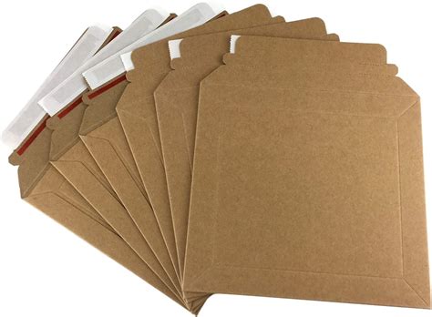 100 X Rigid Cardboard Envelopes 164mm X 180mm Cd 400gsm Card Peel