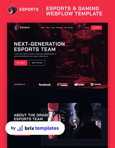 Esports Team Website Template Free Printable Templates