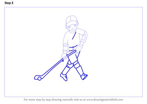 How To Draw A Hockey Player Scene Other Occupations Step By Step