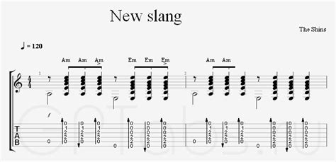 new slang the shins ноты табулатура для гитары