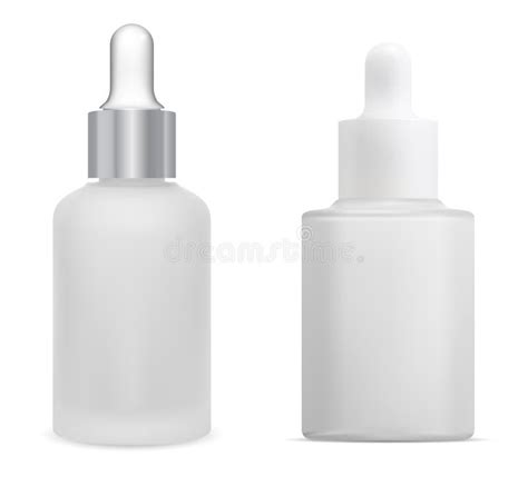 White Dropper Bottle Vector Mockup Isolated Serum Essence Vial Stock