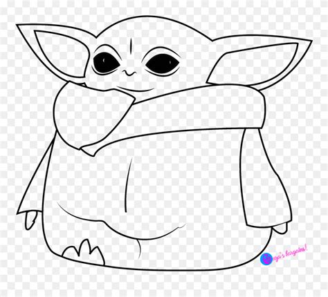 Baby Yoda Clip Art Black And White Baby Yoda Drawing Outline Png