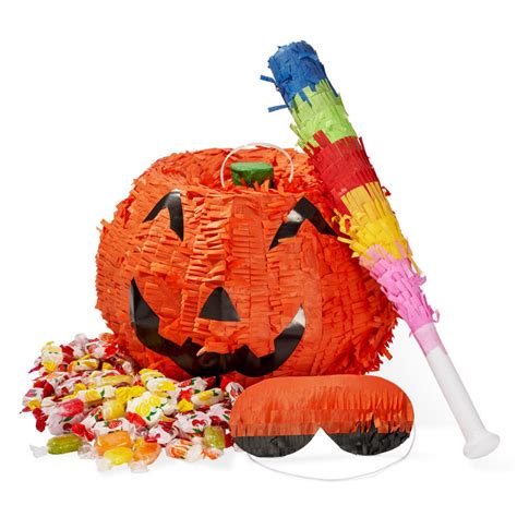 The Seasonal Aisle Halloween Pumpkin Pinata With Buster Stick And Blindfold Uk