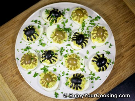 Halloween Spider Decoration For Deviled Eggs Recipe My Homemade