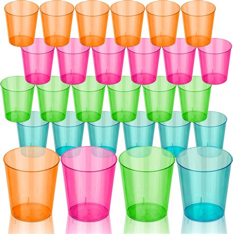 decorrack 2 oz neon shot glasses plastic shot cup disposable jello shots party cups mini solo