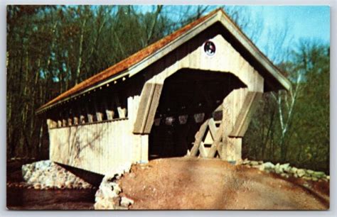 The Red Mill Covered Bridge Waupaca Wisconsin Crystal River Chrome