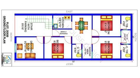 2050 House Plan North Facing 1000 Sq Ft House Design India 20x50