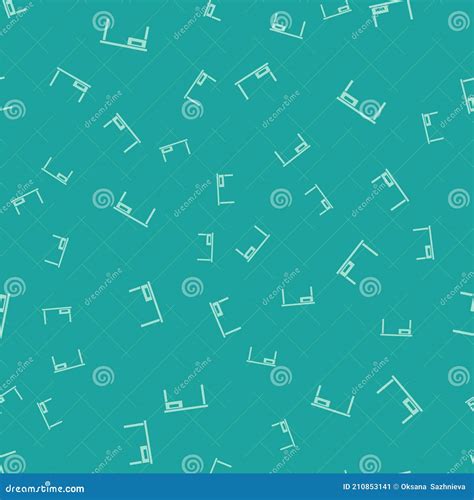 Green Office Desk Icon Isolated Seamless Pattern On Green Background