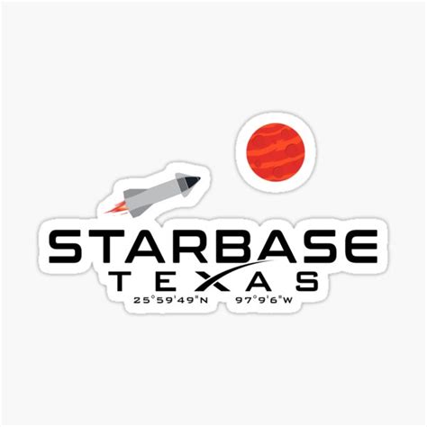 Starbase Texas Boca Chica Spacex Sticker For Sale By Jaoafallas