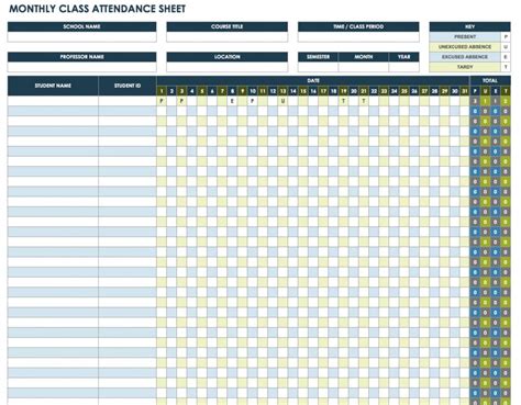 Excel Attendance Tracker Template