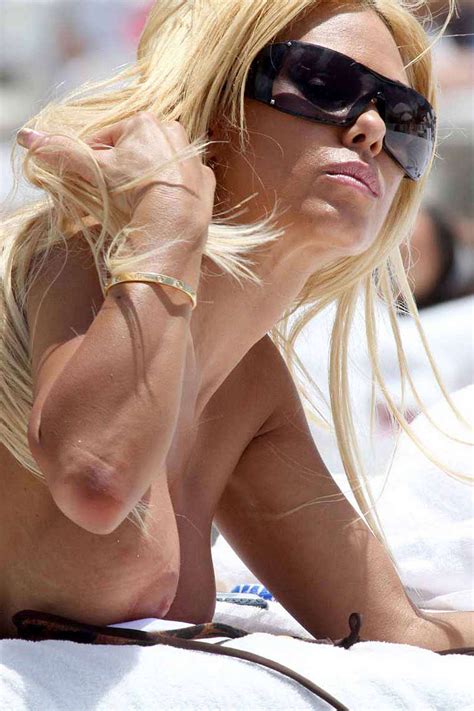 Shauna Sand With Girlfriend Posing Topless And In Bikini On Beach