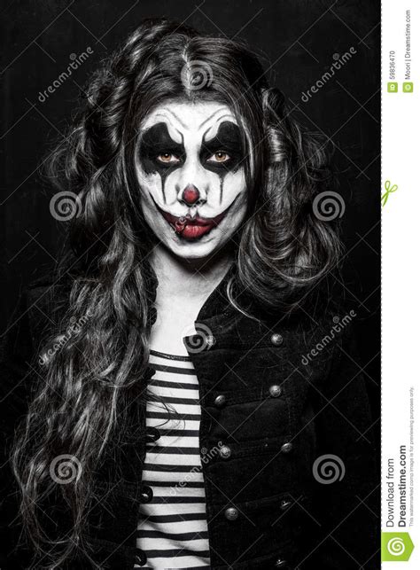 Scary Evil Clown Girl Stock Photo Image 59836470