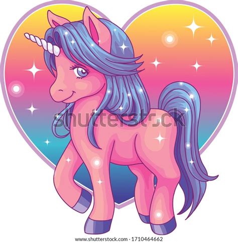 Cute Watercolor Rainbow Unicorn Laying Down Stock Vector Royalty Free