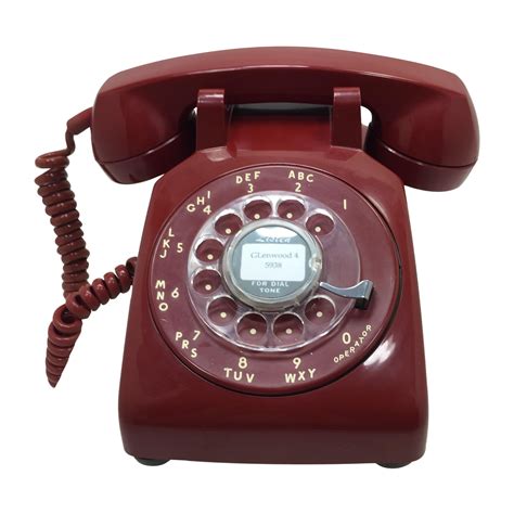Western Electric Red Rotary Dial Telephone | Chairish png image