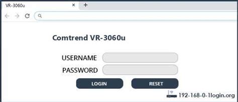 Comtrend VR-3060u - default username/password and default router IP