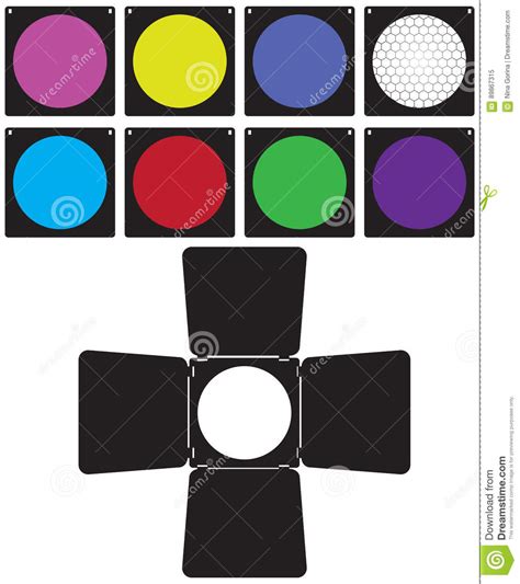 Set Of Color Filters For Studio Equipment Stock Vector Illustration