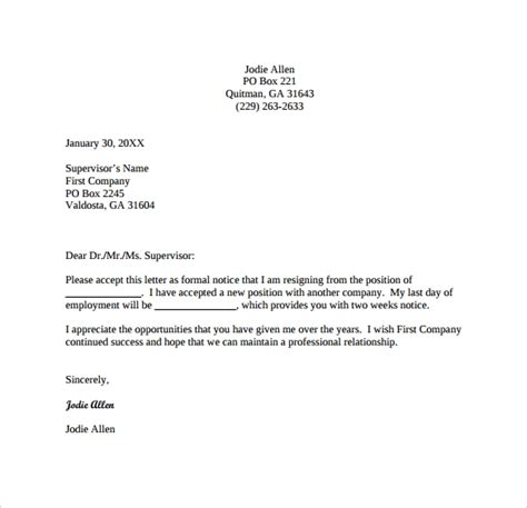 FREE 13 Two Weeks Notice Letter Templates In Google Docs MS Word