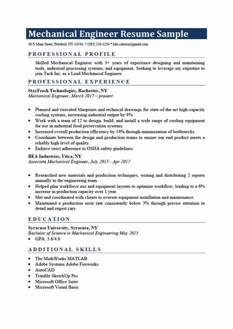A strong resume objective can leave an equally strong impression on the person reviewing your resume. 40 Mechanical Engineer Resume Sample in 2020 | Engineering ...