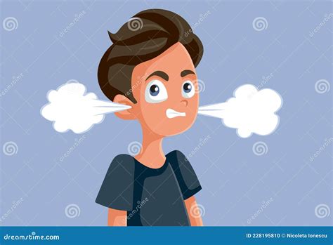 Angry Teen Boy Vector Cartoon Illustration 228195810