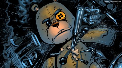 Gangster Teddy Bear Pins Rain Hd Wallpaper Anime