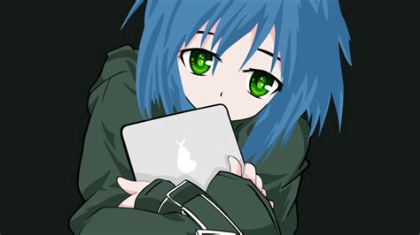 Download Wallpaper 2560x1440 Girl Anime Tablet Teenager
