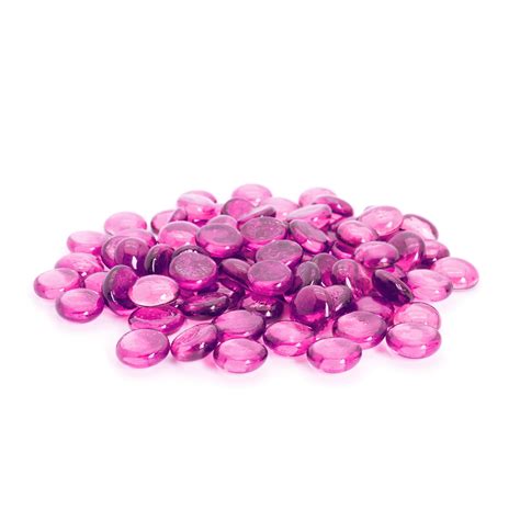 Pink Flat Glass Gems 5lb Bag 6 Bags Per Case Fisch Floral Supply