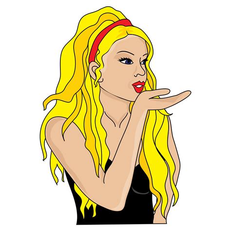 Clip Art Illustration Of A Beautiful Girl Blowing A Kiss A Photo On Flickriver