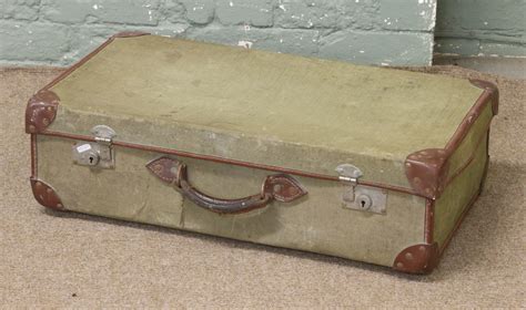 A Leather Mounted British Army Suitcase