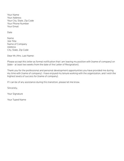 Simple Resignation Letter 59 Examples Format Word Pages How To