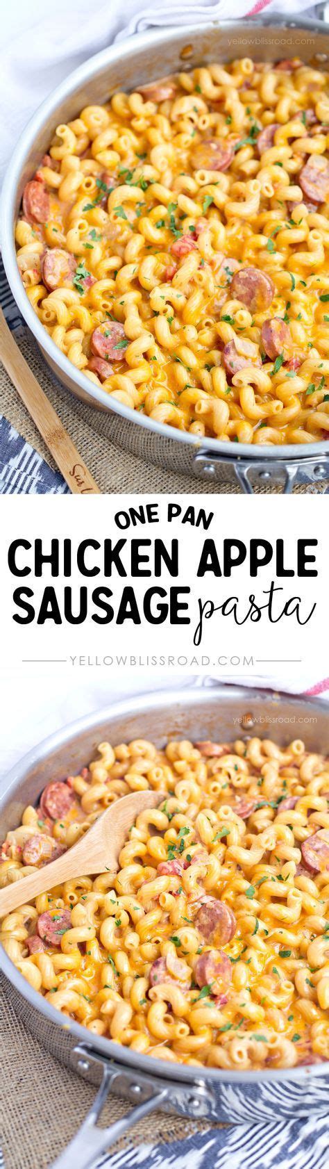 Johnsonville® apple chicken sausage, cornstarch, canola oil, frozen stir fry vegetables and 5 more. One Pan Chicken Apple Sausage Pasta | Recipe | Food, Food ...