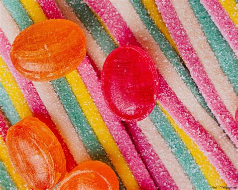 Colorful Sweet Round Candy And Sour Candy Strips 6k Wallpaper Download