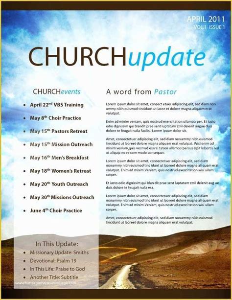 Free Church Bulletin Templates Of Pathway Church Newsletter Template